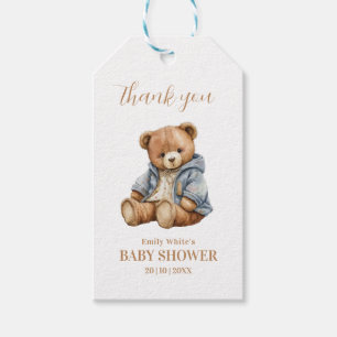 Teddybjörn Bebis Babyshower Inbjudan Kan Nästan In Presentetikett