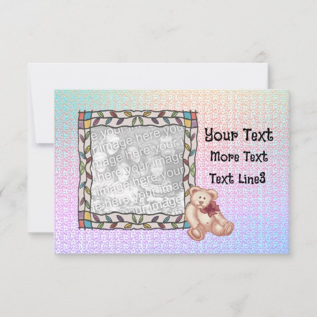 Teddybjörn Bebis Dusch  Inbjudningar (Framsida)