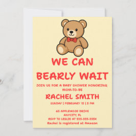 Teddybjörn Bebis Shower Inbjudan