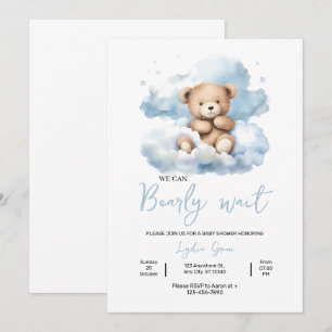 Teddybjörn Bebis Shower Inbjudan, Kan knappt vänta Inbjudningar