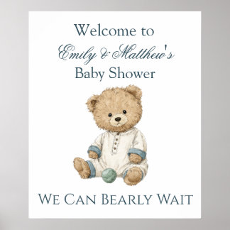 Teddybjörn Bebis Shower Välkomstaffisch Knappast V Poster