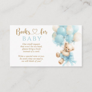 Teddybjörn Blå Ballong Band Baby Pojke Shower Tilläggskort