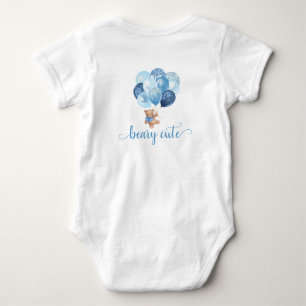 Teddybjörn Blå och Silverballonger Baby Bodys T Shirt