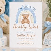 Teddybjörn Blå Regnbåge Pojke Babyfirande