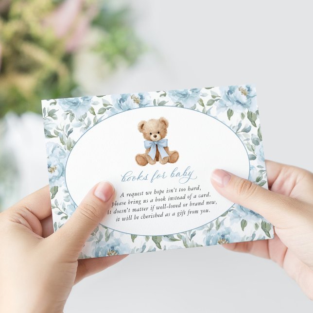 Teddybjörn, Blå slinga, Blå blommor, Böcker för be Tilläggskort (Skapare uppladdad)