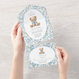 Teddybjörn, Blått band, Blå blommor, Första födels