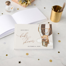 Teddybjörn, Brun Varm Luftballong, Baby Shower-fes Gästböcker