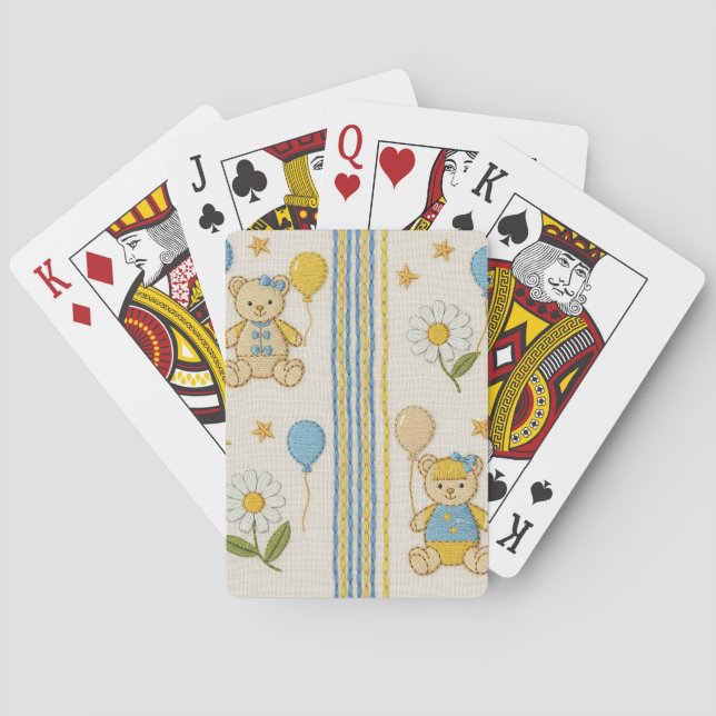 Teddybjörn Daisy Trädgårdsmönster (10) Casinokort (Baksidan)