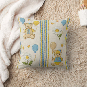 Teddybjörn Daisy Trädgårdsmönster (10) Kudde