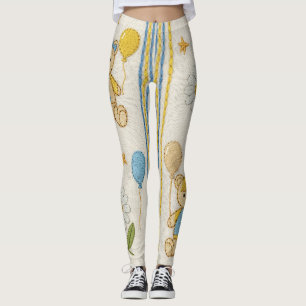 Teddybjörn Daisy Trädgårdsmönster (10) Leggings