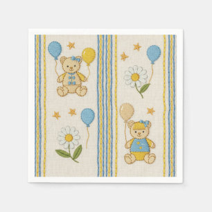 Teddybjörn Daisy Trädgårdsmönster (10) Pappersservett