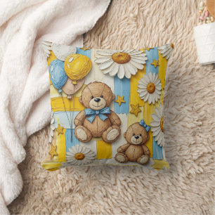 Teddybjörn Daisy Trädgårdsmönster (11) Kudde