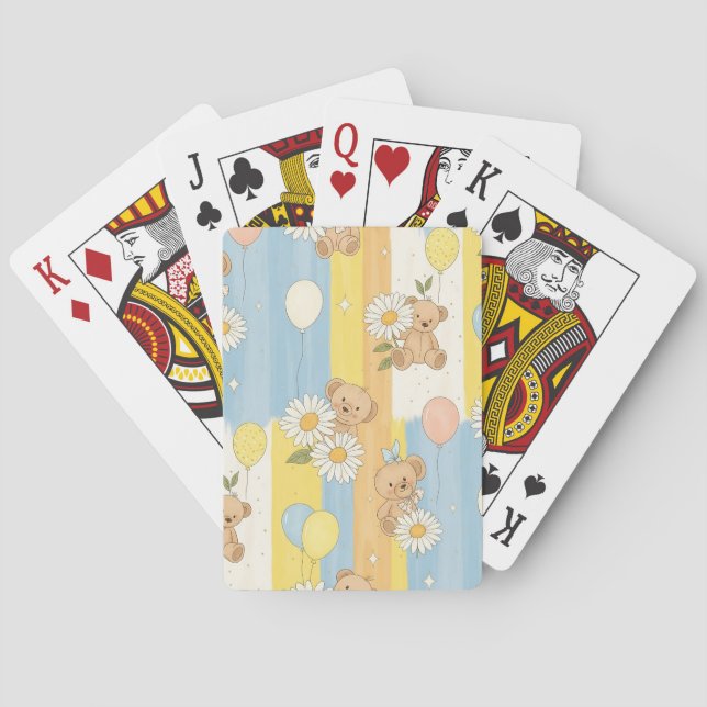 Teddybjörn Daisy Trädgårdsmönster (12) Casinokort (Baksidan)