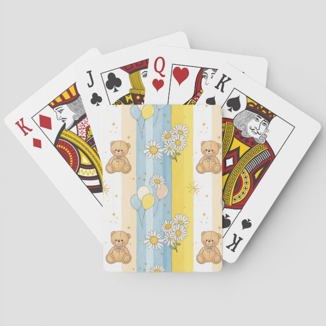 Teddybjörn Daisy Trädgårdsmönster (13) Casinokort (Baksidan)
