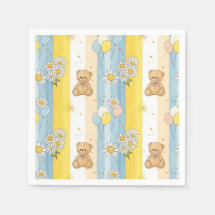 Teddybjörn Daisy Trädgårdsmönster (13) Pappersservett