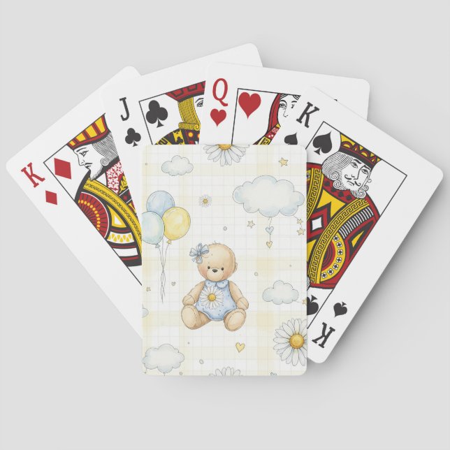 Teddybjörn Daisy Trädgårdsmönster (15) Casinokort (Baksidan)