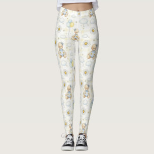 Teddybjörn Daisy Trädgårdsmönster (15) Leggings
