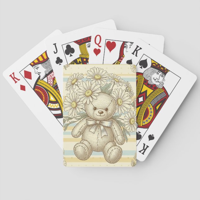 Teddybjörn Daisy Trädgårdsmönster (1) Casinokort (Baksidan)