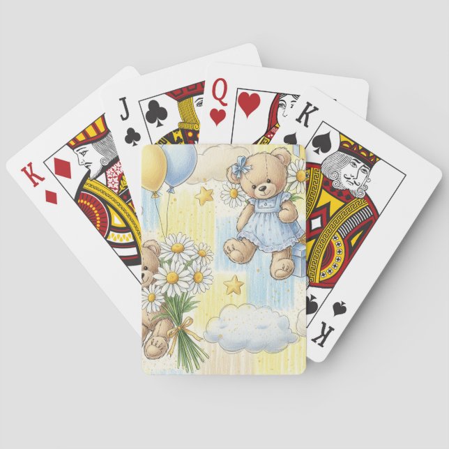 Teddybjörn Daisy Trädgårdsmönster (2) Casinokort (Baksidan)