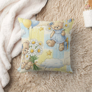Teddybjörn Daisy Trädgårdsmönster (2) Kudde