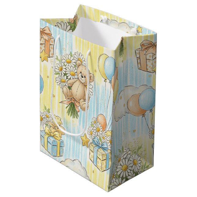 Teddybjörn Daisy Trädgårdsmönster (3) (Framsidan Vinklad)