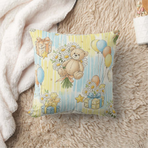 Teddybjörn Daisy Trädgårdsmönster (3) Kudde