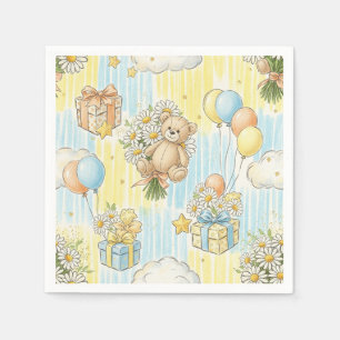 Teddybjörn Daisy Trädgårdsmönster (3) Pappersservett