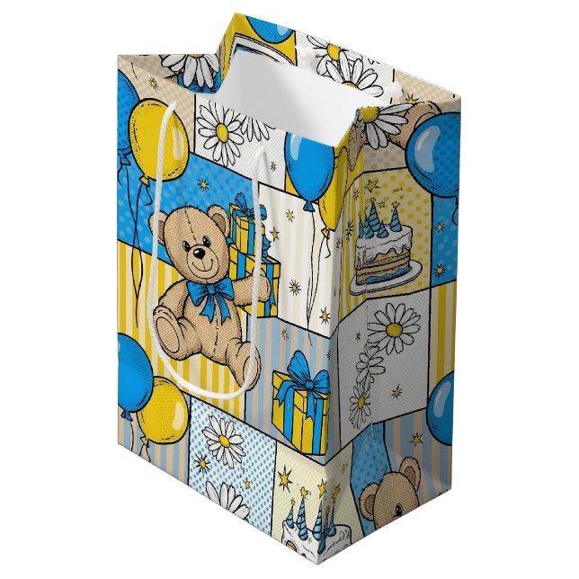 Teddybjörn Daisy Trädgårdsmönster (4) (Framsidan Vinklad)