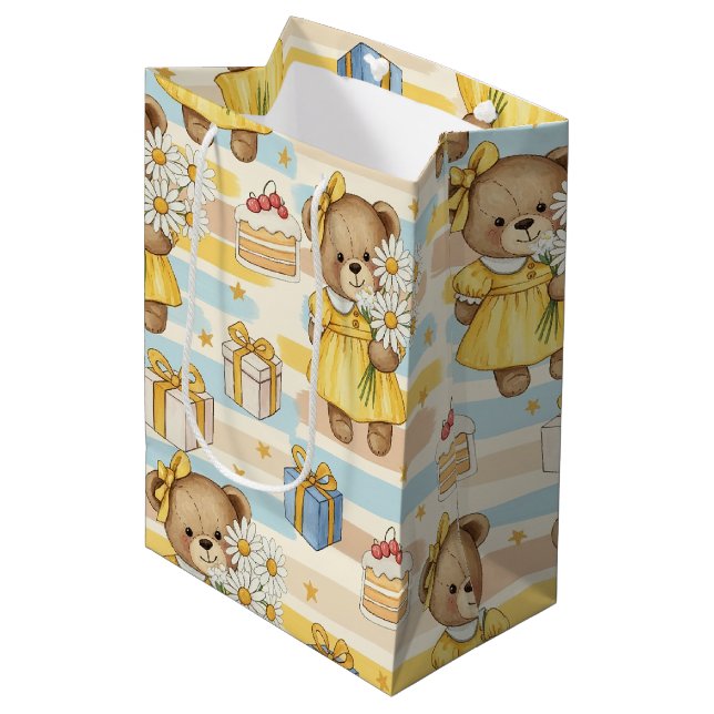 Teddybjörn Daisy Trädgårdsmönster (5) (Framsidan Vinklad)