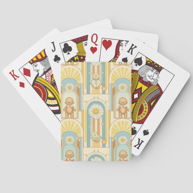 Teddybjörn Daisy Trädgårdsmönster (6) Casinokort (Baksidan)