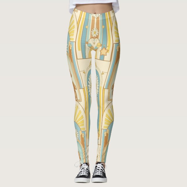 Teddybjörn Daisy Trädgårdsmönster (6) Leggings (Framsida)