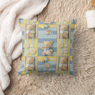 Teddybjörn Daisy Trädgårdsmönster (7) Kudde