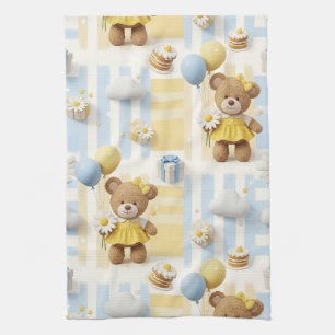Teddybjörn Daisy Trädgårdsmönster (8) Kökshandduk