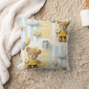 Teddybjörn Daisy Trädgårdsmönster (8) Kudde
