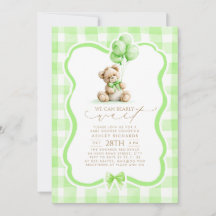 Teddybjörn Elegant Salvia Grön Rutig Babyfirande