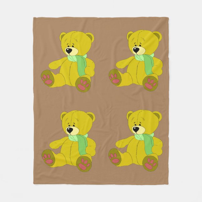 Teddybjörn Flanellfilt Fleecefilt (Framsidan)