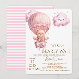 Teddybjörn Flicka Barnkalas Inbjudningar