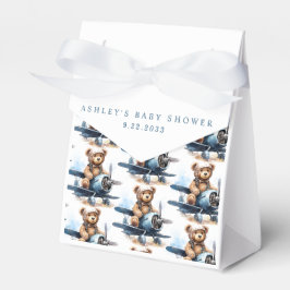 Teddybjörn Flygplan Akvarell Pojke Barnkalas Presentaskar