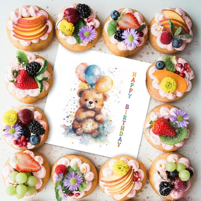 Teddybjörn födelsedag pappersservett (Skapare uppladdad)