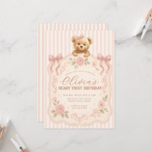 Teddybjörn födelsedagsinbjudan 