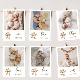 Teddybjörn Första årsjubileum Foto Bannerkort Julkort