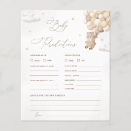 Teddybjörn Förutsägelser & Råd Baby Shower Spel