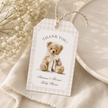 Teddybjörn Gingham Baby Shower Tack