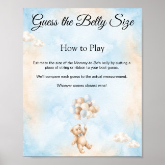 Teddybjörn Gissa bukens storlek Spelskylt Poster