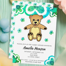 Teddybjörn Gröna Blommor Blommig Barnkalas 