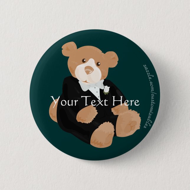 Teddybjörn Groom Button Knapp (Framsida)