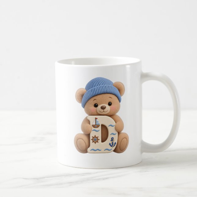 Teddybjörn Initial D Alfabetets Mugg Till Honom (Höger)
