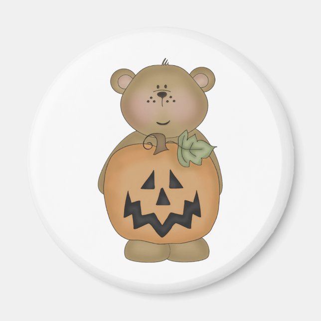 Teddybjörn Jack O'lantern Magnet (Framsidan)