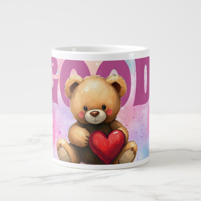 Teddybjörn Jätte Mugg för Goda Vibrationer Jumbo Mugg (Framsidan)