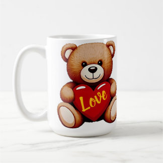 Teddybjörn "Kärlek" Alla hjärtans dags keramikmugg Kaffemugg